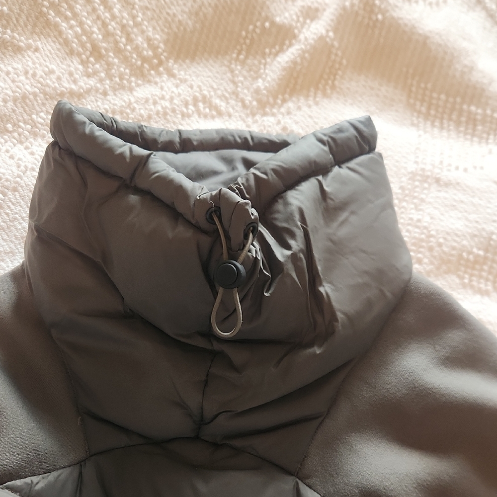 Gray Puffer Jacket With High Collar - image 4